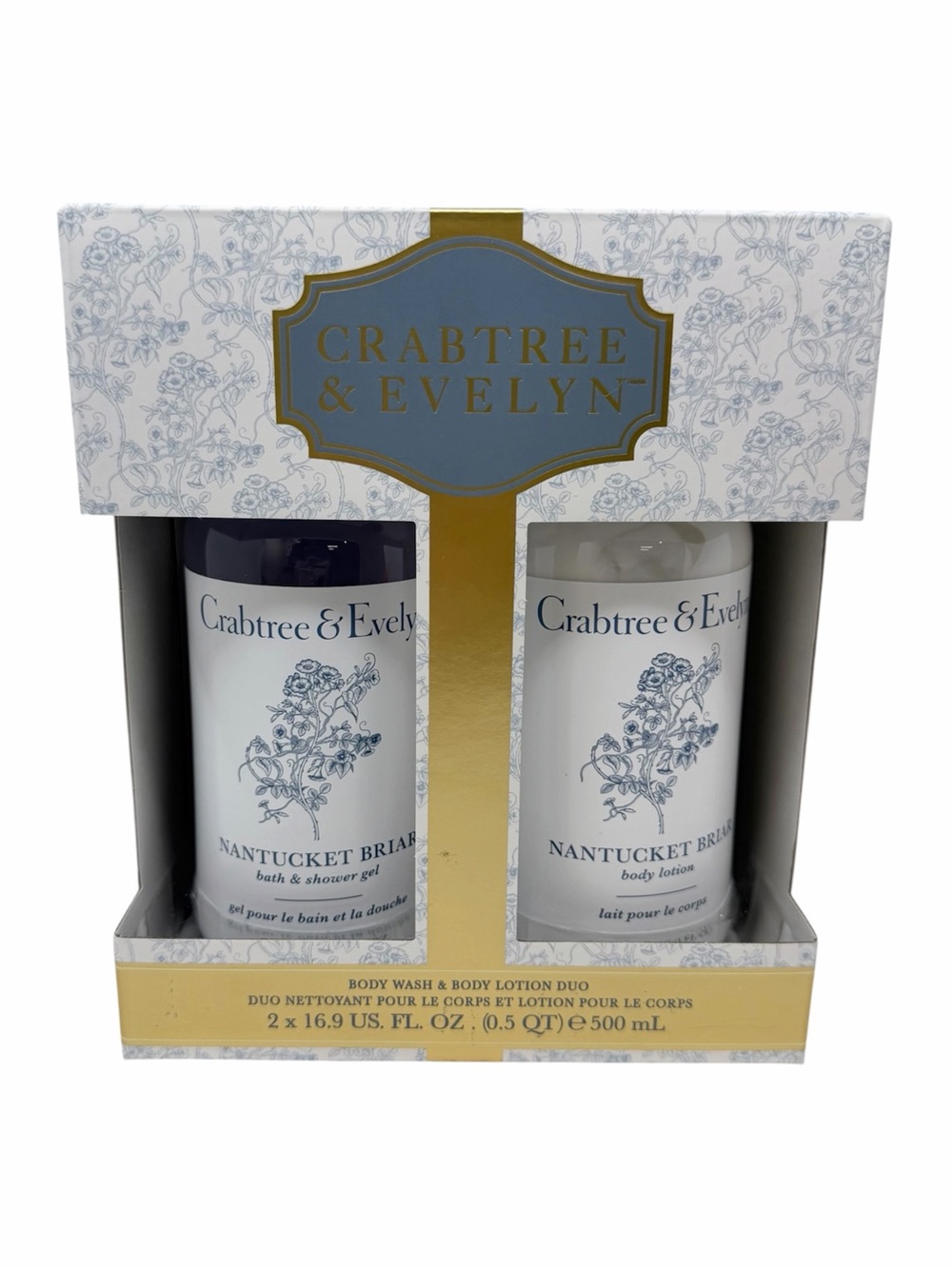 NWT Crabtree & Evelyn Nantucket Briar Bath & Body Set Shower Gel and Lotion